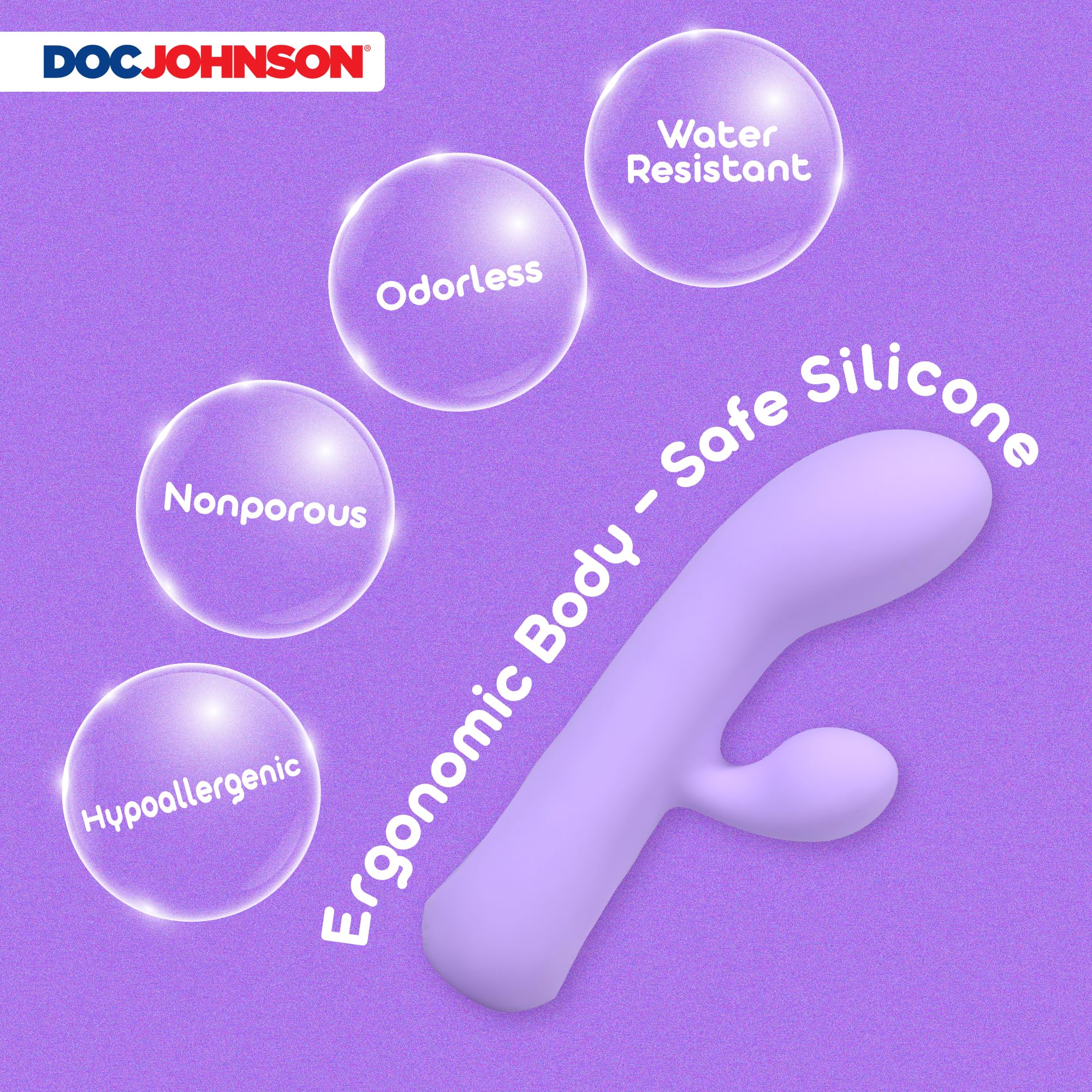 Ritual - Aura - Atmosfera di coniglio ricaricabile in silicone - Potente vibratore per coniglio con 10 potenti modelli vibranti - di Doc Johnson