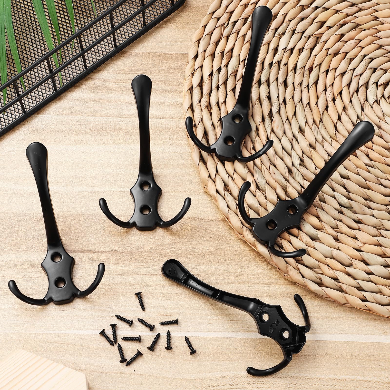 20 Stück Wandhaken aus Zinklegierung in Schwarz Kleiderbügel Haken mit Einfacher Montage Minimalistisches Design für Badezimmer und Garderobe