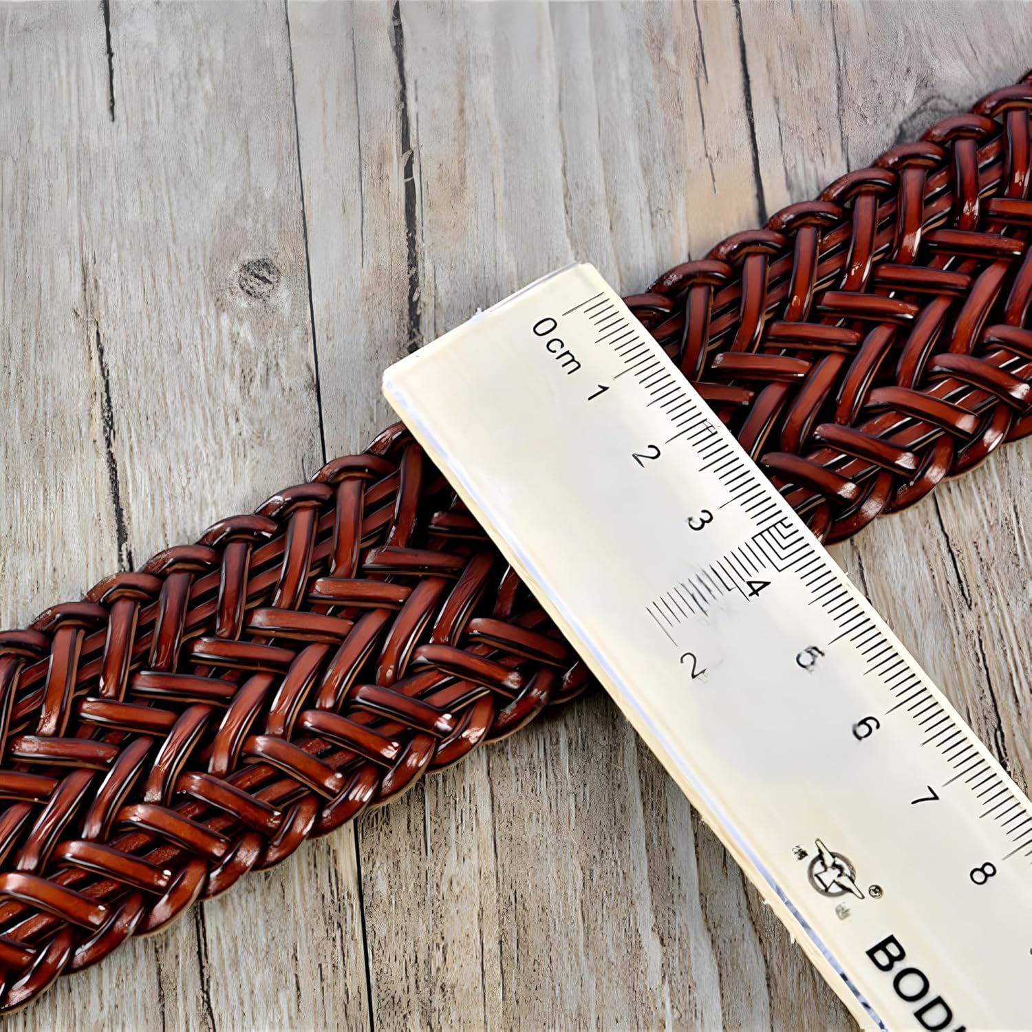 Women Wide Braided Leather Belt 1.6 inch Ladies Soft Woven Waistband with Buckle - Image 7