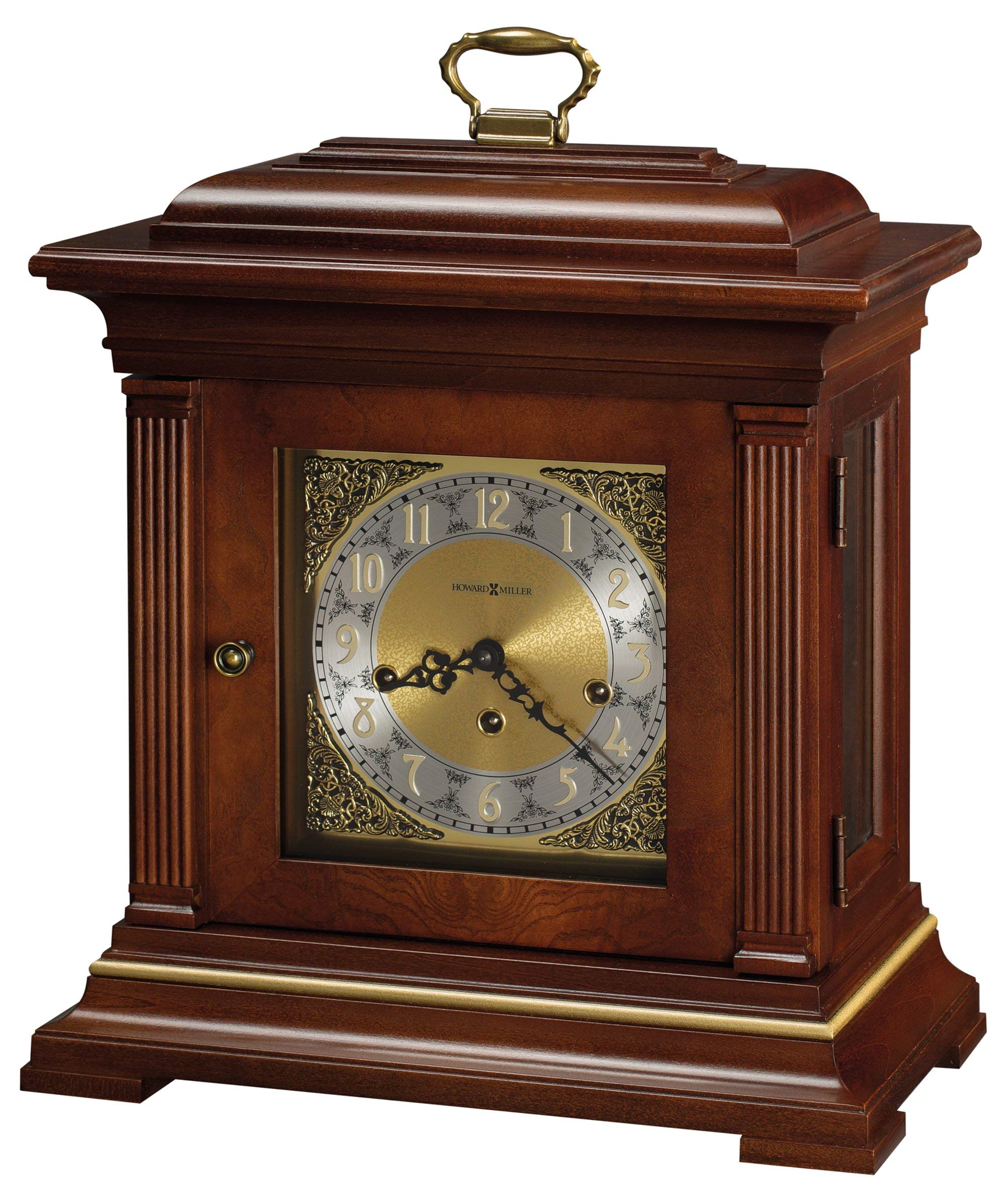 Howard Miller Thomas Tompion Mantel Clock – Classic Key Wound Mantel Clock with Triple Chime, Wooden Finish, Brass Dial, English Inspired Design & Dual Ratchet Winding Arbor Quality Home Decor