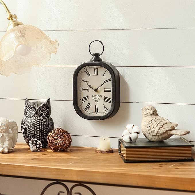 Reloj de Pared Retro Pequeño Negro Analógico Silencioso NIKKY HOME miniatura 2