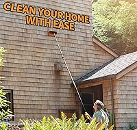 Vista 4 de Juego de cepillos de limpieza exterior de casa de 20 pies con poste de extensión de 4 a 12 pies/ Cepillos de revestimiento de vinilo con poste