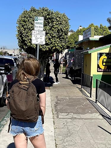 Miniatura 6 de Gootium Mochila de lona para mujer, estilo vintage, con cremallera, casual, mochila de tela para viajes al aire libre, Umber, Tamaño único, Mochilas