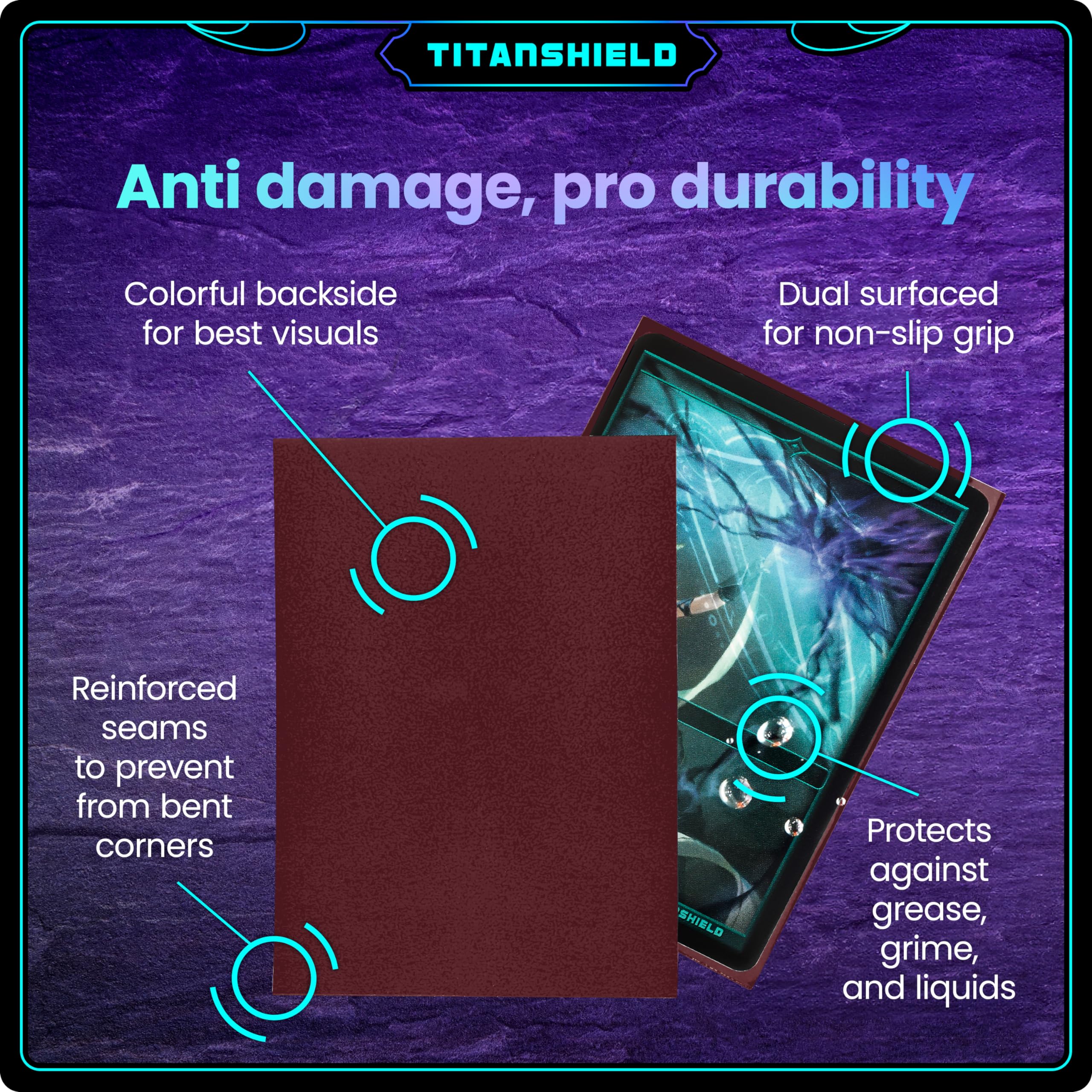 TitanShield, Bordeaux Red, Standard | 66x91mm - Image 4