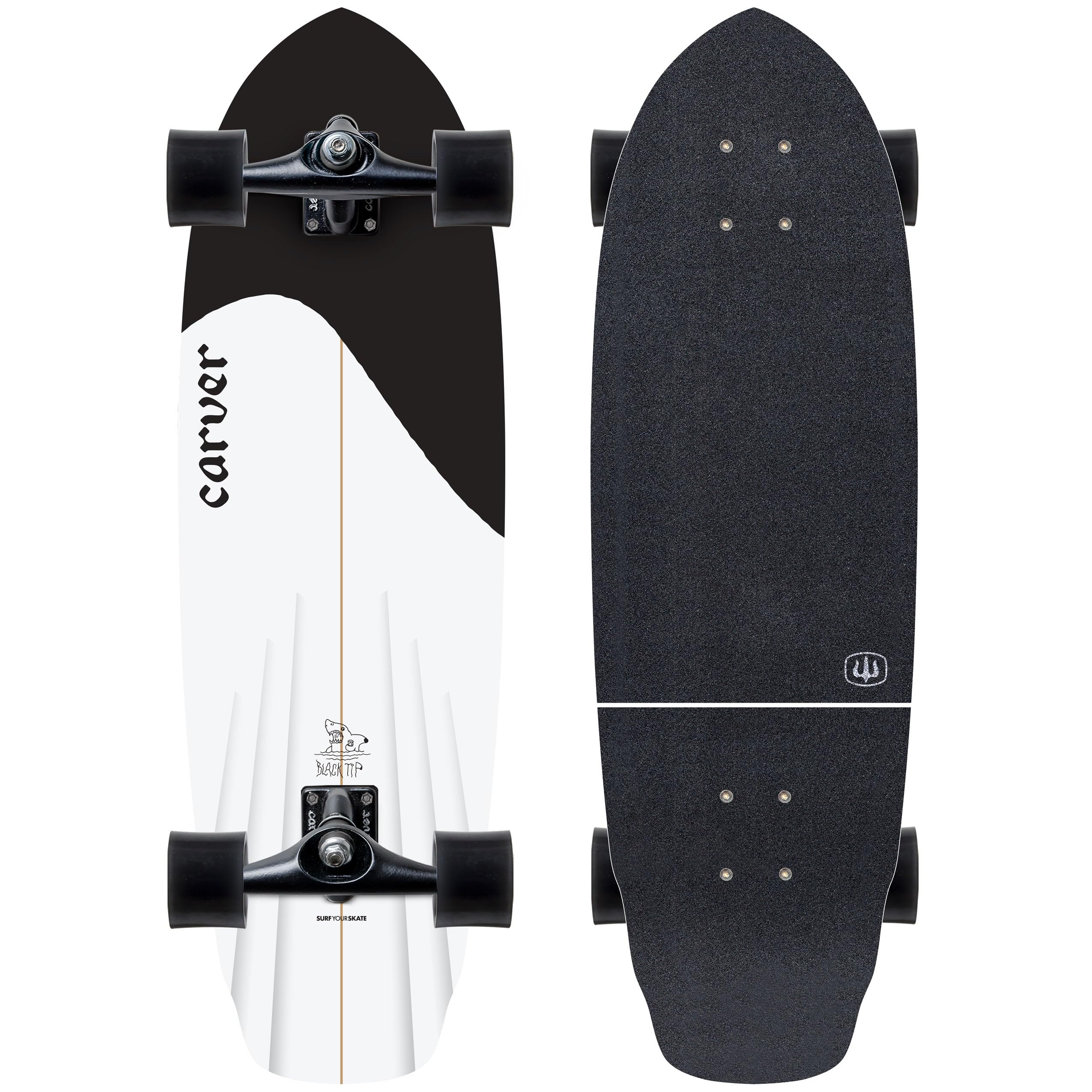 CARVER Surfskate Complet - C7 - Black Tip V2 - Noir/​Blanc