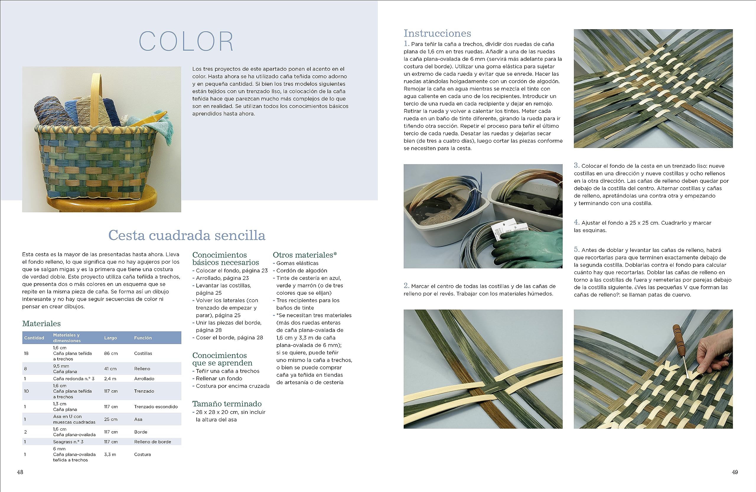 Manual práctico de cestería: 18 proyectos artesanales paso a paso