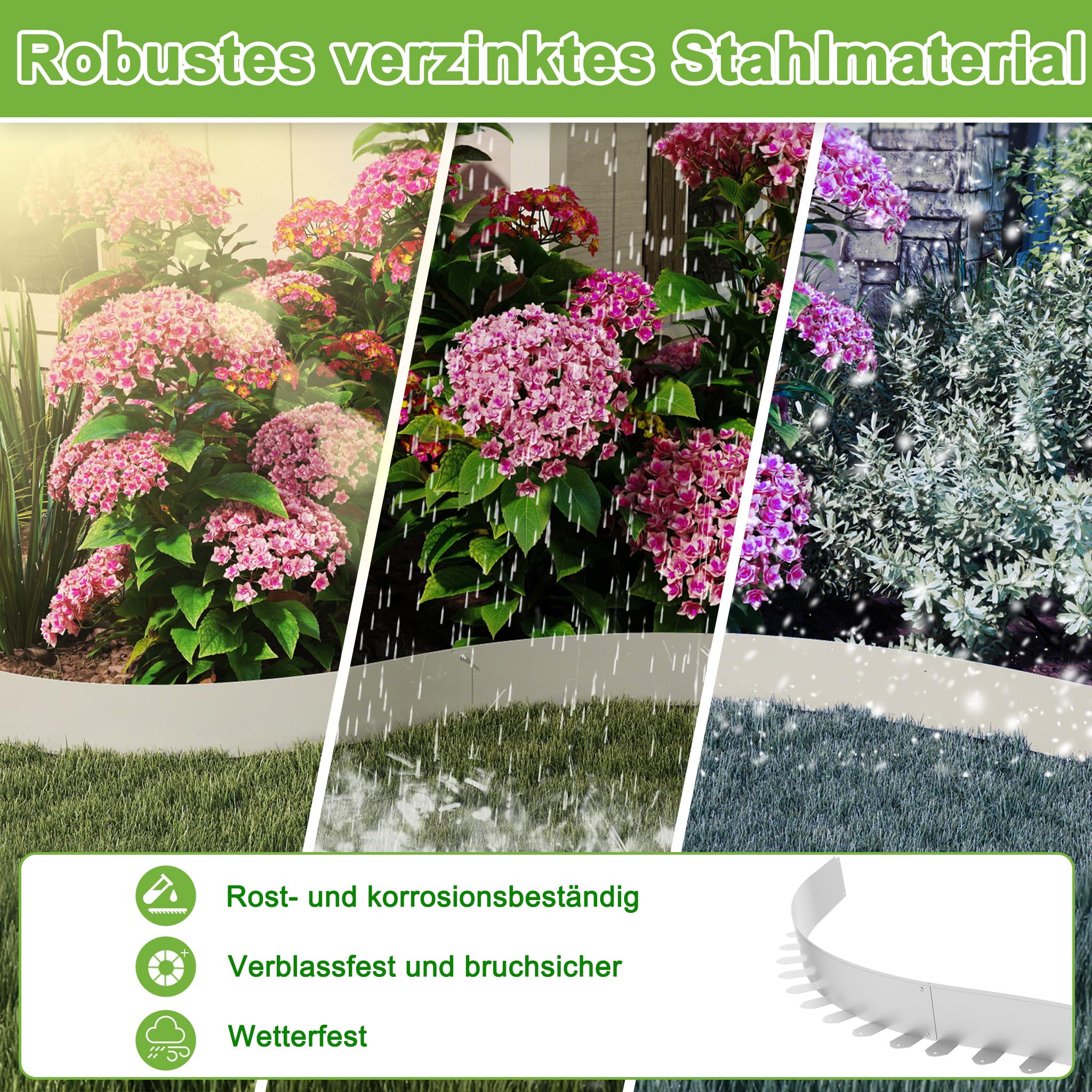 Bordure De Pelouse En Métal Galvanisé - 25 X 15 Cm - 25 X 15 Cm - Pour