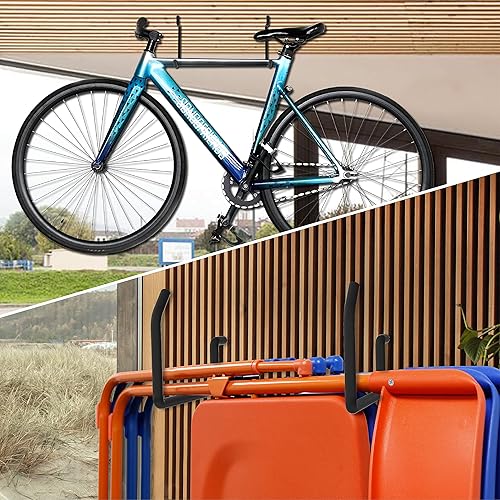 Miniatura 2 de unp POETISKE - Ganchos para colgar en la pared para bicicleta, para colgar en la pared, para silla de bicicleta, organización de garaje,