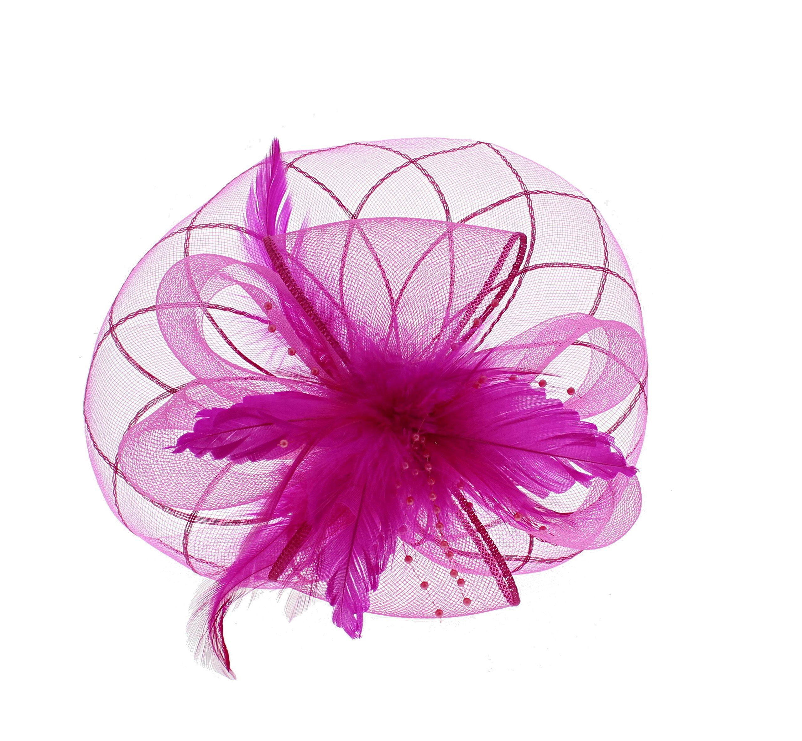 Zac's Alter Ego Lace & Net Fascinator with Feathers on Clip or Aliceband