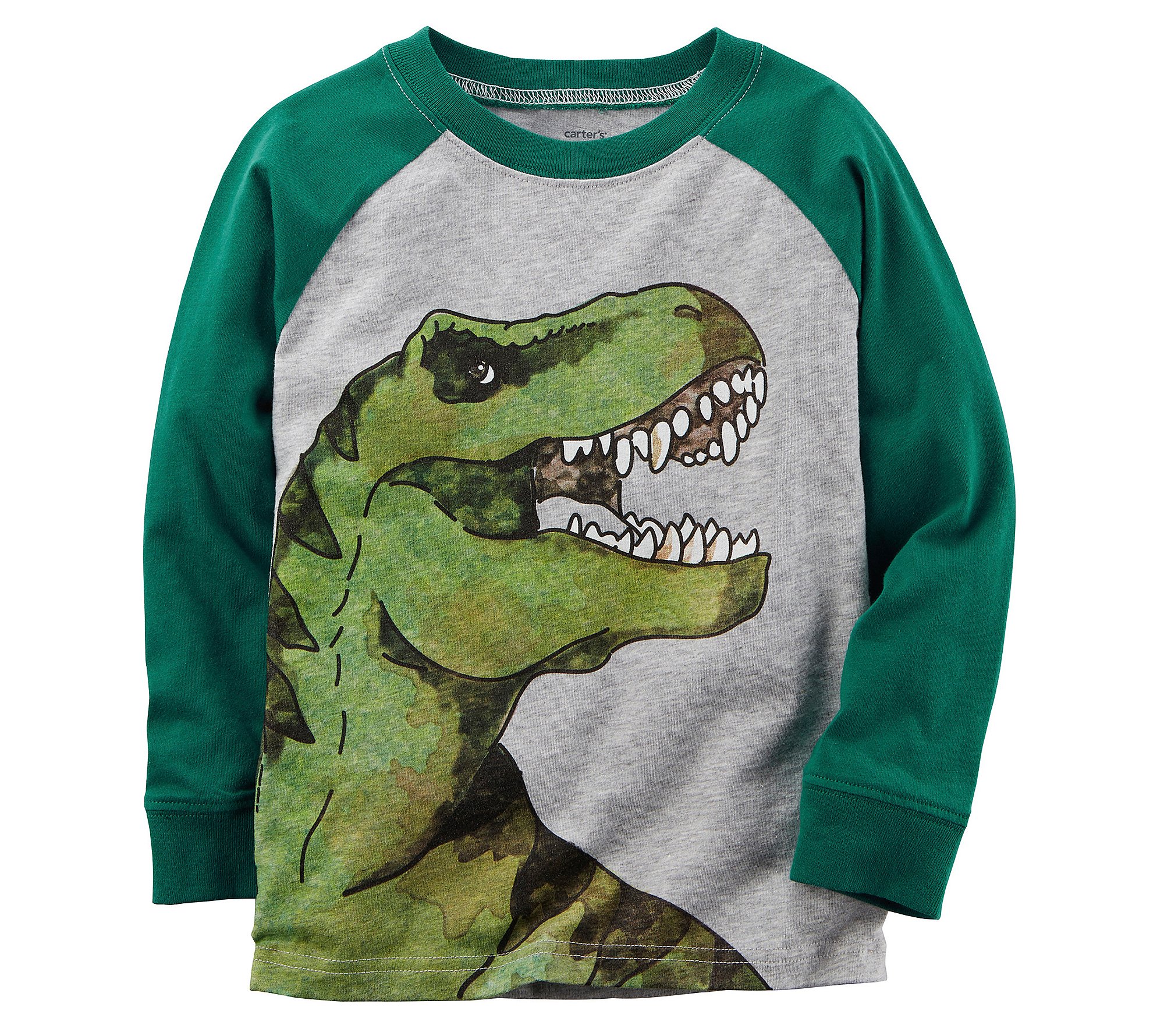 Carter's Baby Boys' Baby Boys Long Sleeve Dinosaur Raglan Tee 3 Months
