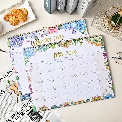 Miniatura 8 de Calendario 2026 - Calendarios de pared 2026, enero de 2026 a diciembre 2026, calendario de pared de 12 meses, 14.5 x 11 pulgadas, bloques de