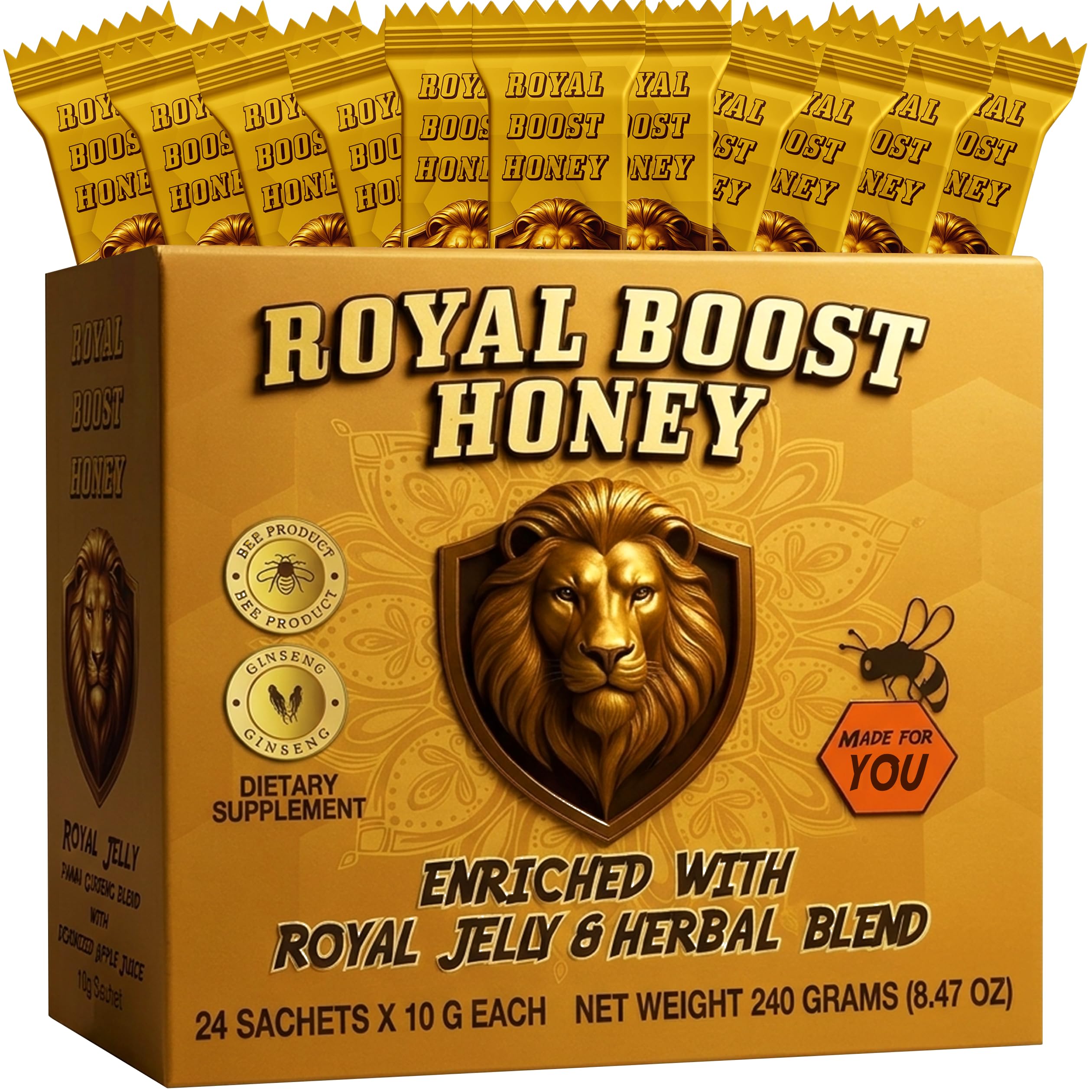 Amazon.com : Royal Boost Honey with Royal Jelly & Ginseng, 24