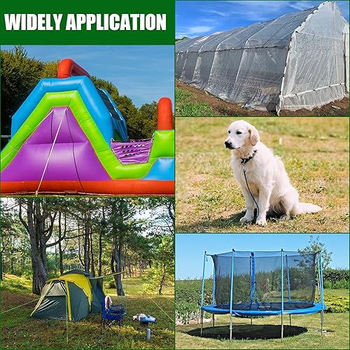 Miniatura 6 de Chumia Anclaje de suelo de 18 pulgadas, hoja en espiral de alta resistencia, juego de anclajes de tierra de metal para asegurar árboles, tiendas de