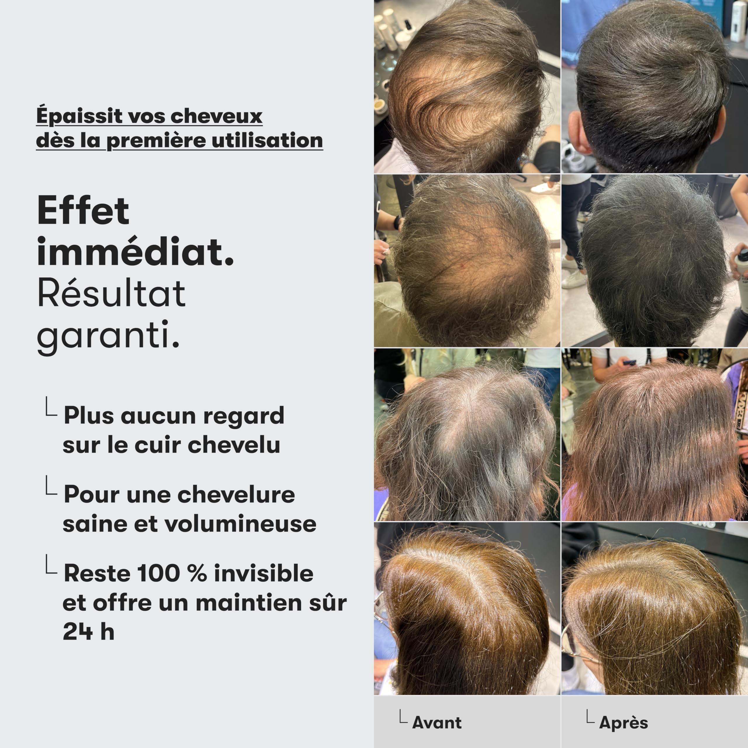 O.C. HAIRCARE Cheveux dispersés pour épaissir les cheveux - Pour les zones chauves en haut et en arrière - Recommandé par les salons - 11 couleurs - Cheveux résistants