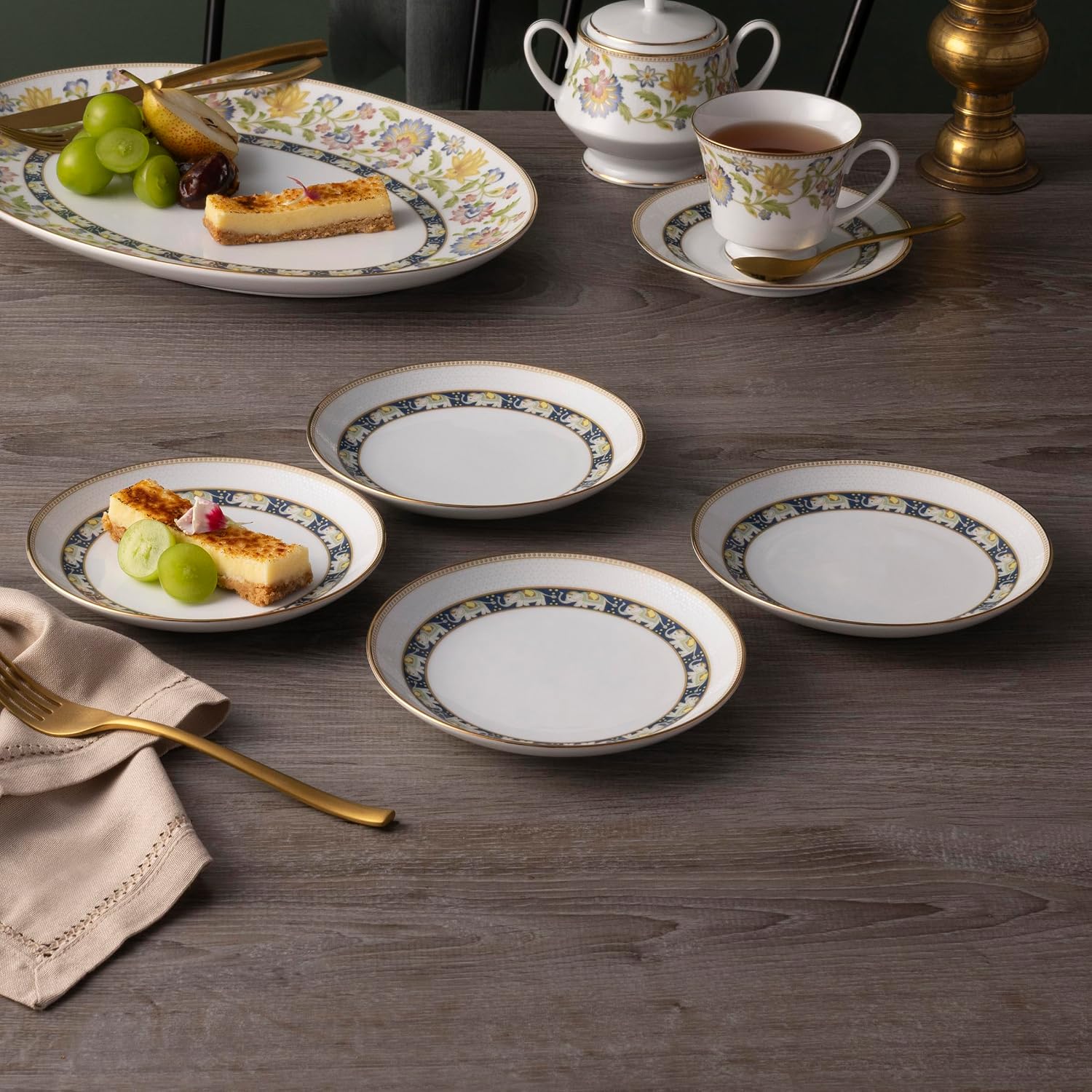Noritake Tusker Garden Set of 4 Bread & Butter/Appetizer Plates, 6.25"