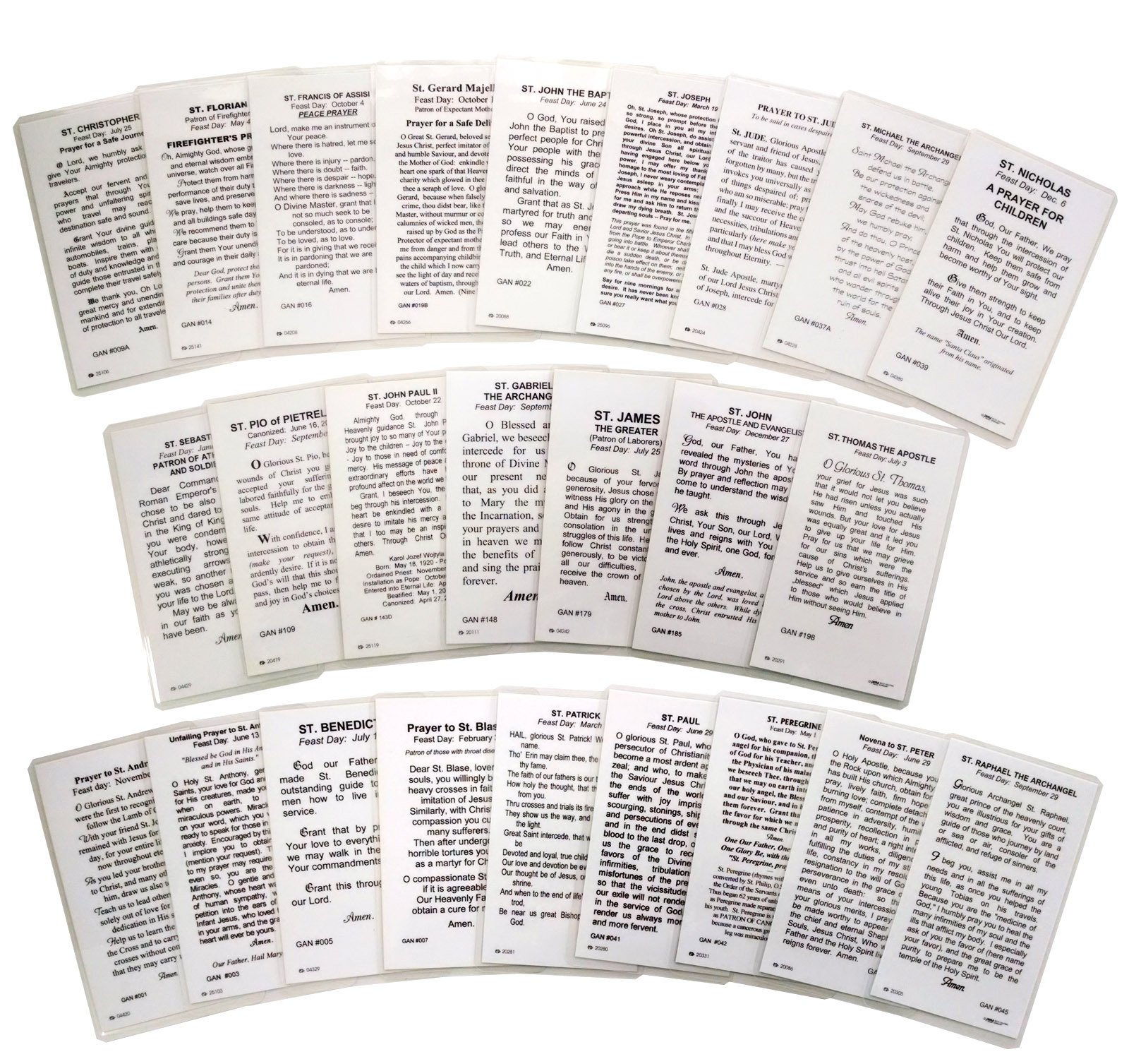 Amazon.com : Assorted Catholic Male Saints Laminated Prayer Cards - Pack of  25 Prayer Cards : Office Products