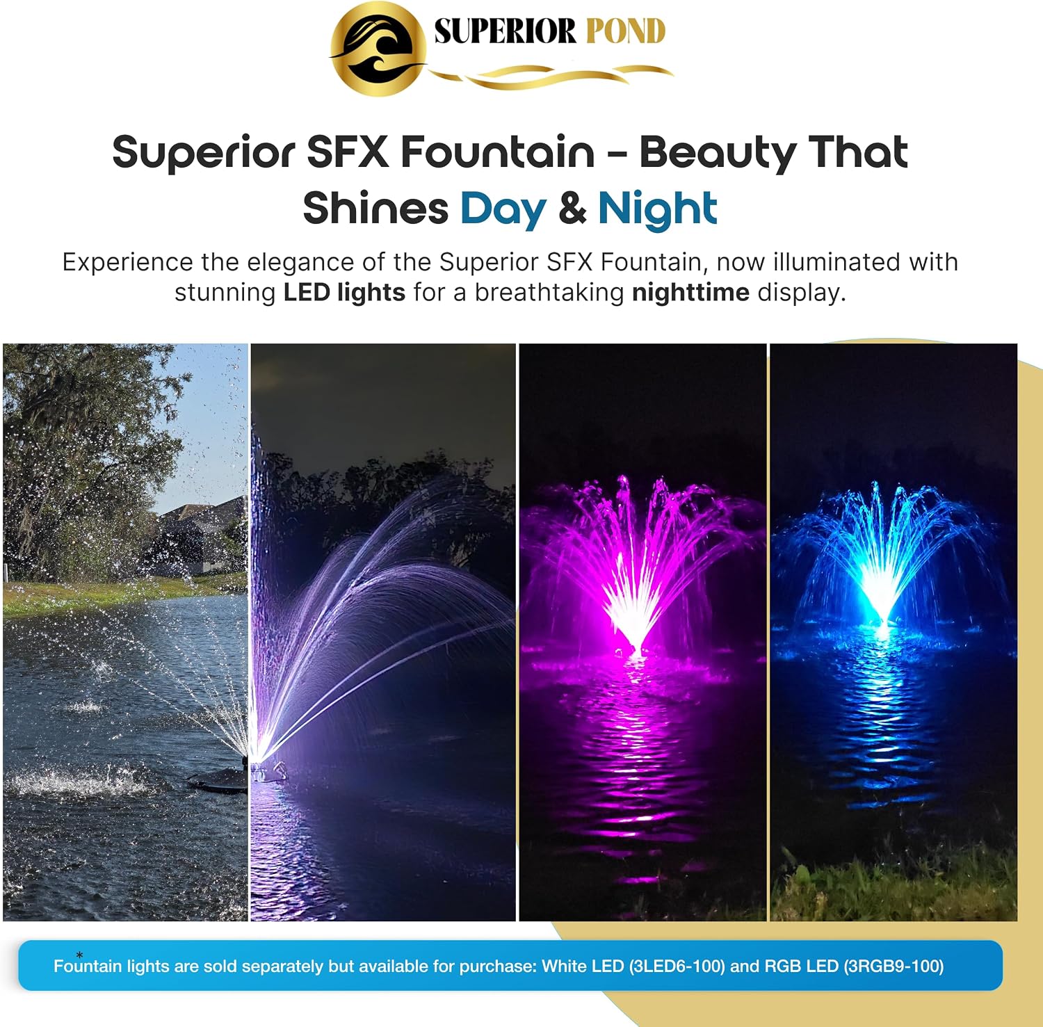 Superior Floating Fountain 1/3 HP 120V Single Phase with 100 Foot Power Cord