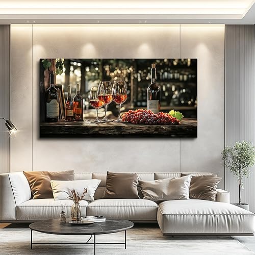 Miniatura 6 de hyidecorart Arte de pared para comedor, lienzo de copa de vino, cuadros de pared, decoración de pared, decoración de pared de bodegón, pintura de