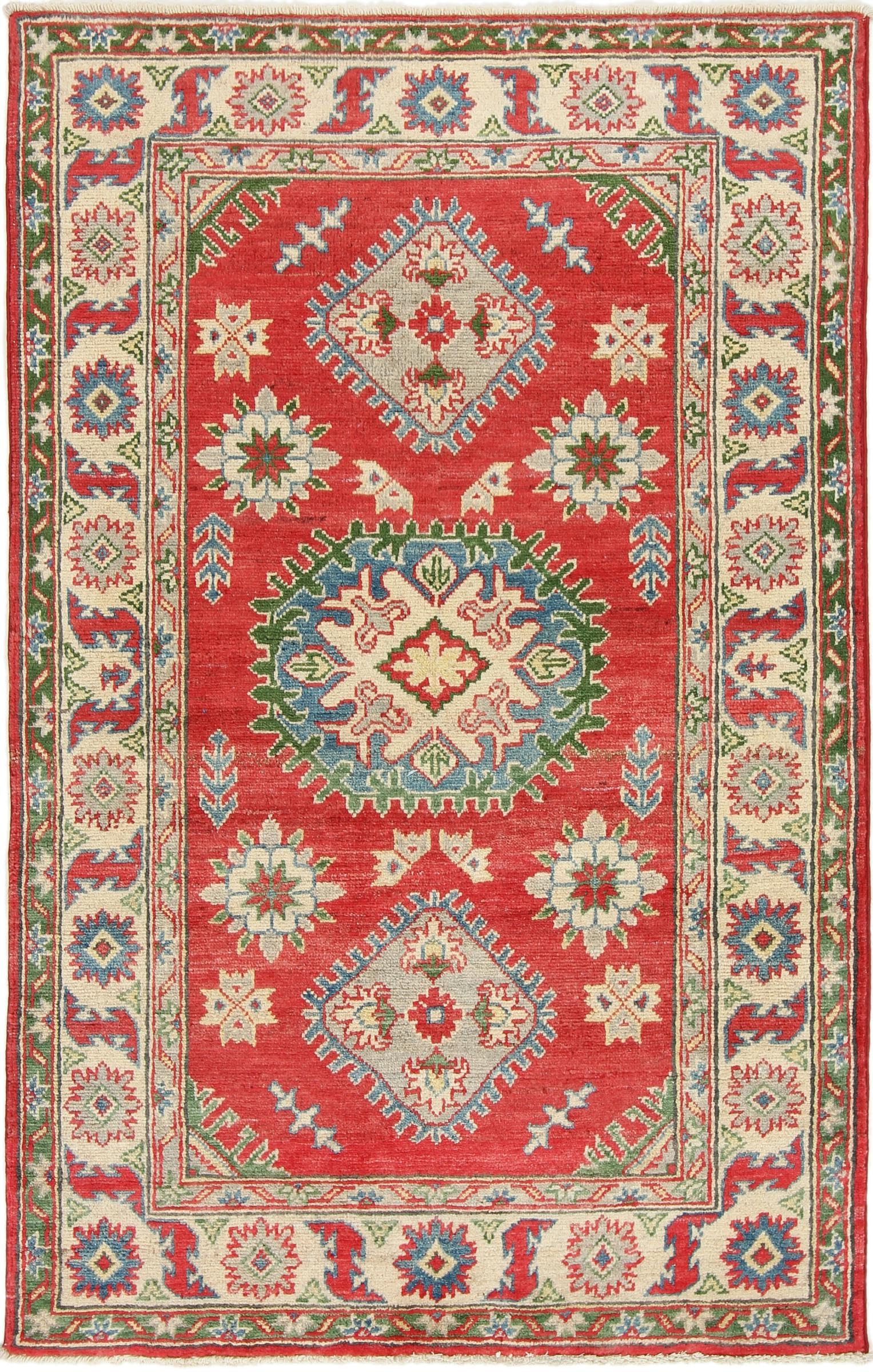 Tapis Kazak 99x155 d'Orient en pure laine du Pakistan, l'excellence du fait main