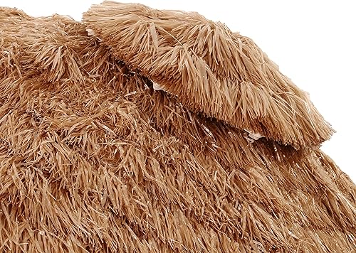 Miniatura 3 de HYD-Parts Sombrilla de patio doble de 10 pies con techo de paja para exteriores, estilo hawaiano, sombrilla Tiki con 32 luces LED solares, con