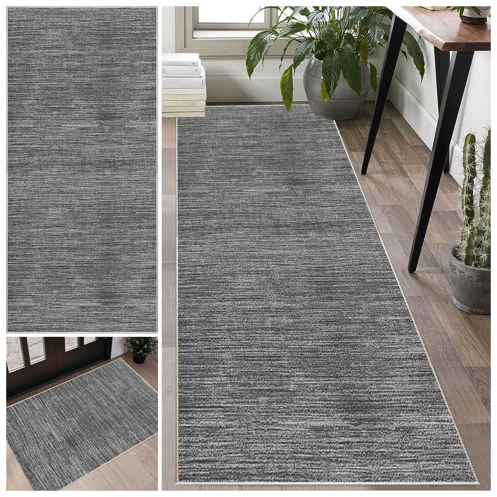 Alfombra de Pasillo 110 x 280 cm Alfombra Corredor para Puerta Cocina Pasillo, Alfombras Cocina Lavable Antideslizante Alfombra Larga Entrada Casa Interior, Alfombra para Salón Dormitorio Lavadero