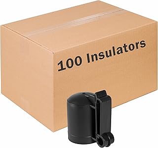 Zareba T-Post Top Insulator - 100 Pack - Black Insulator for Electric Fences - Use with Any Size Wire - Protect Livestock with Electric Fencing Safety Caps - Includes 100