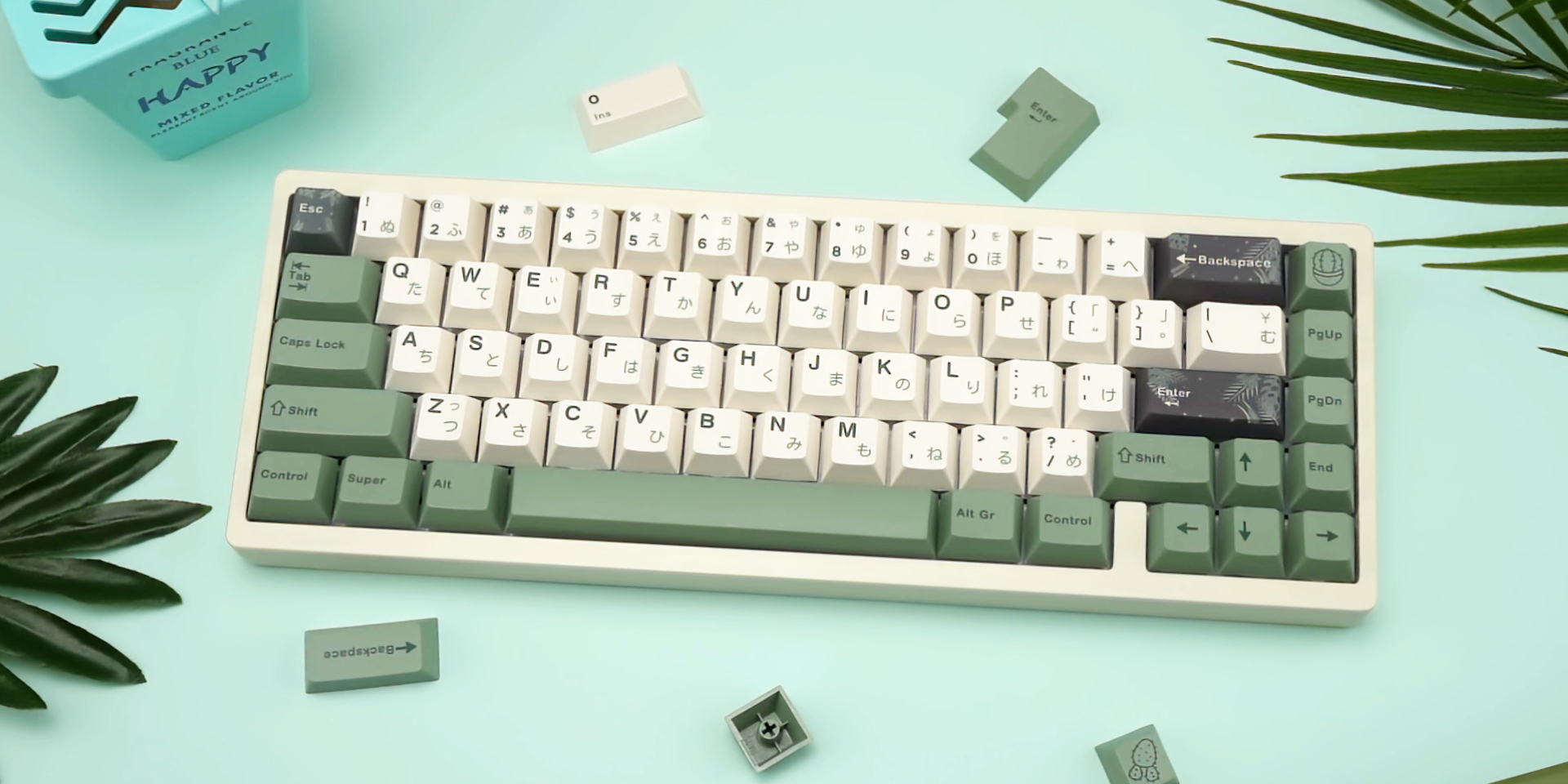 Amazon.com: JOLINTAL Green Japanese Keycaps, Cherry Profile