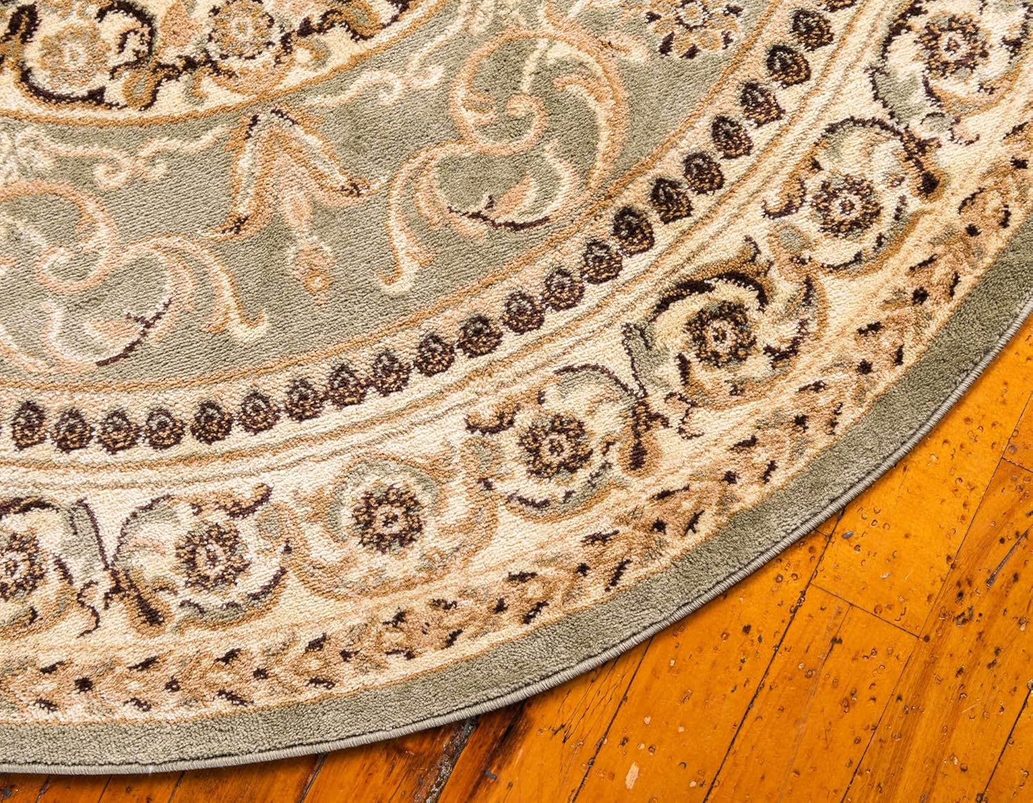 Unique Loom Versailles Collection Traditional Classic Medallion Floral Motif Area Rug (6' 0 x 6' 0 Round, Green/ Ivory)