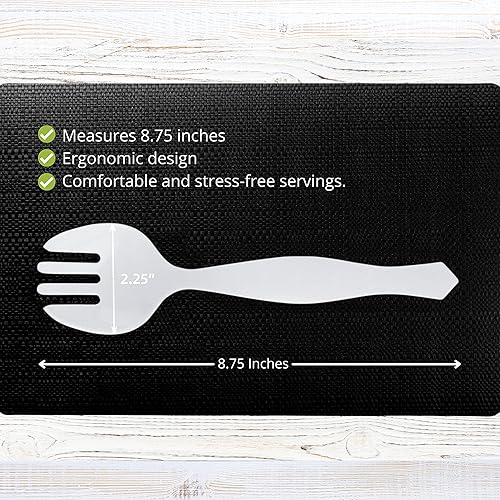 Miniatura 9 de PARTY BARGAINS Cucharas desechables de plástico de 8.75 pulgadas (12 unidades) cuchara blanca resistente, excelente para bodas, servicios de