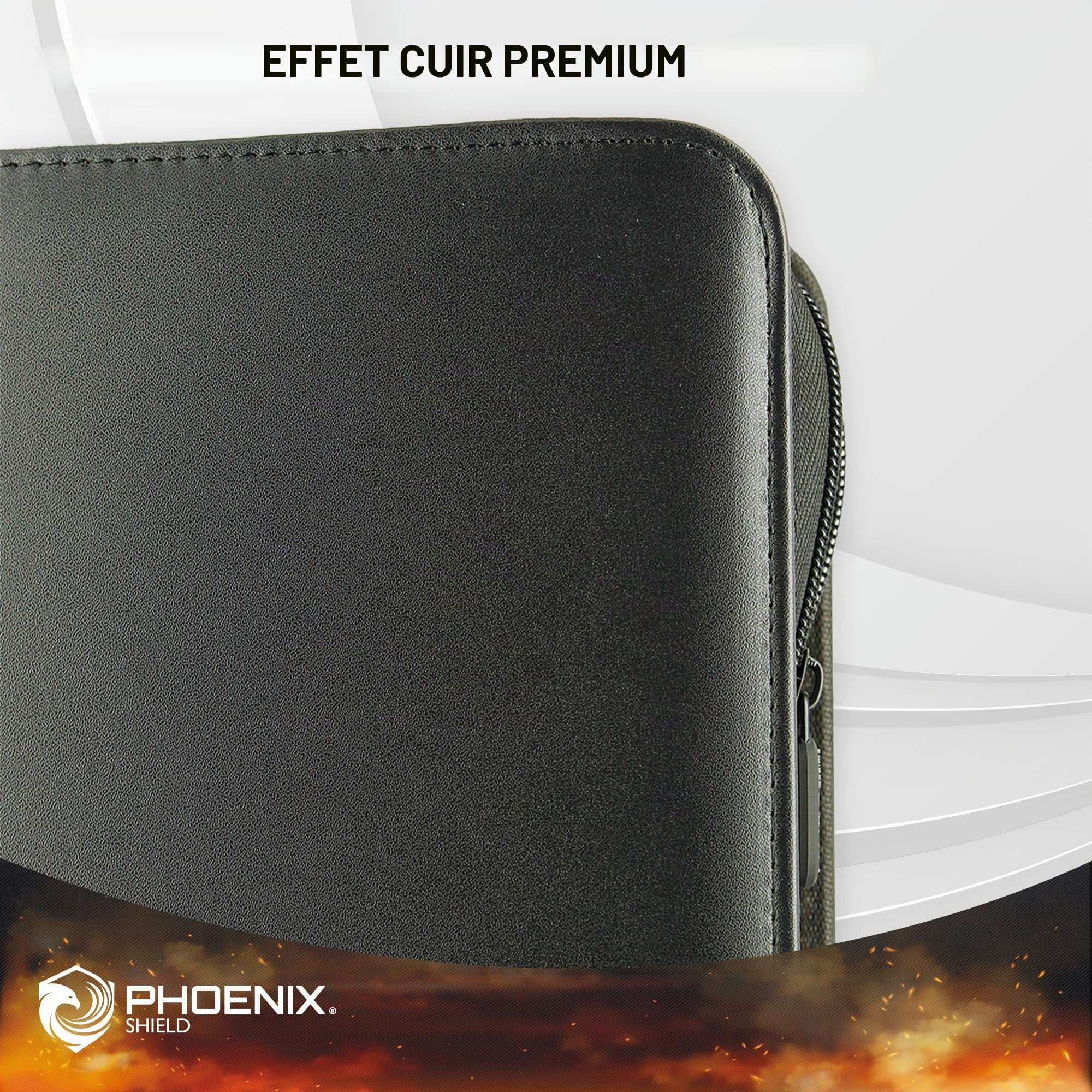 Phoenix Shield | Portfolio Premium à Fermeture Zip 9 Poches - Range 480 Cartes avec Toploader