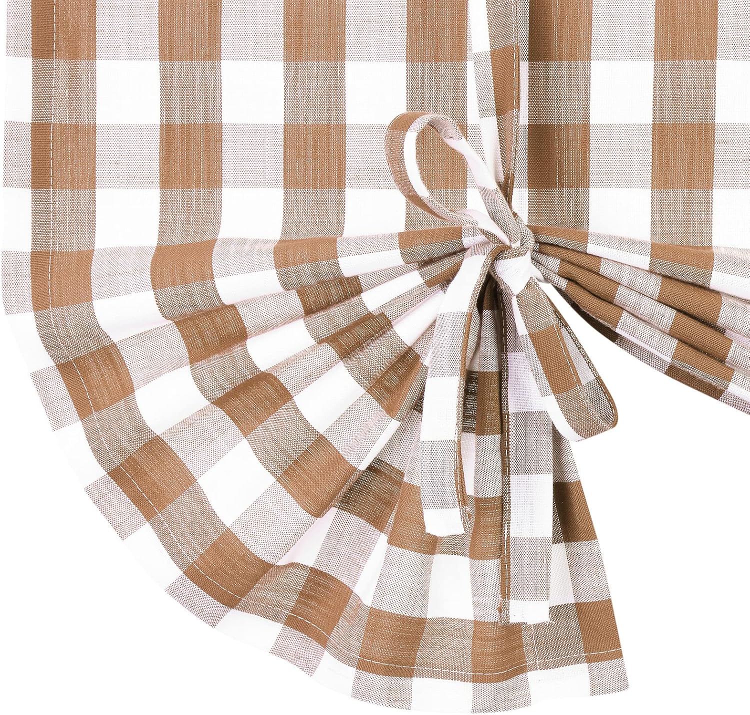 GlowSol Tie Up Window Curtains Gingham Check Curtains for Living Room Kitchen Curtains Adjustable Tie Up Shade Cafe Window Curtains Rod Pocket, 42×63 Inches, 1 Pcs