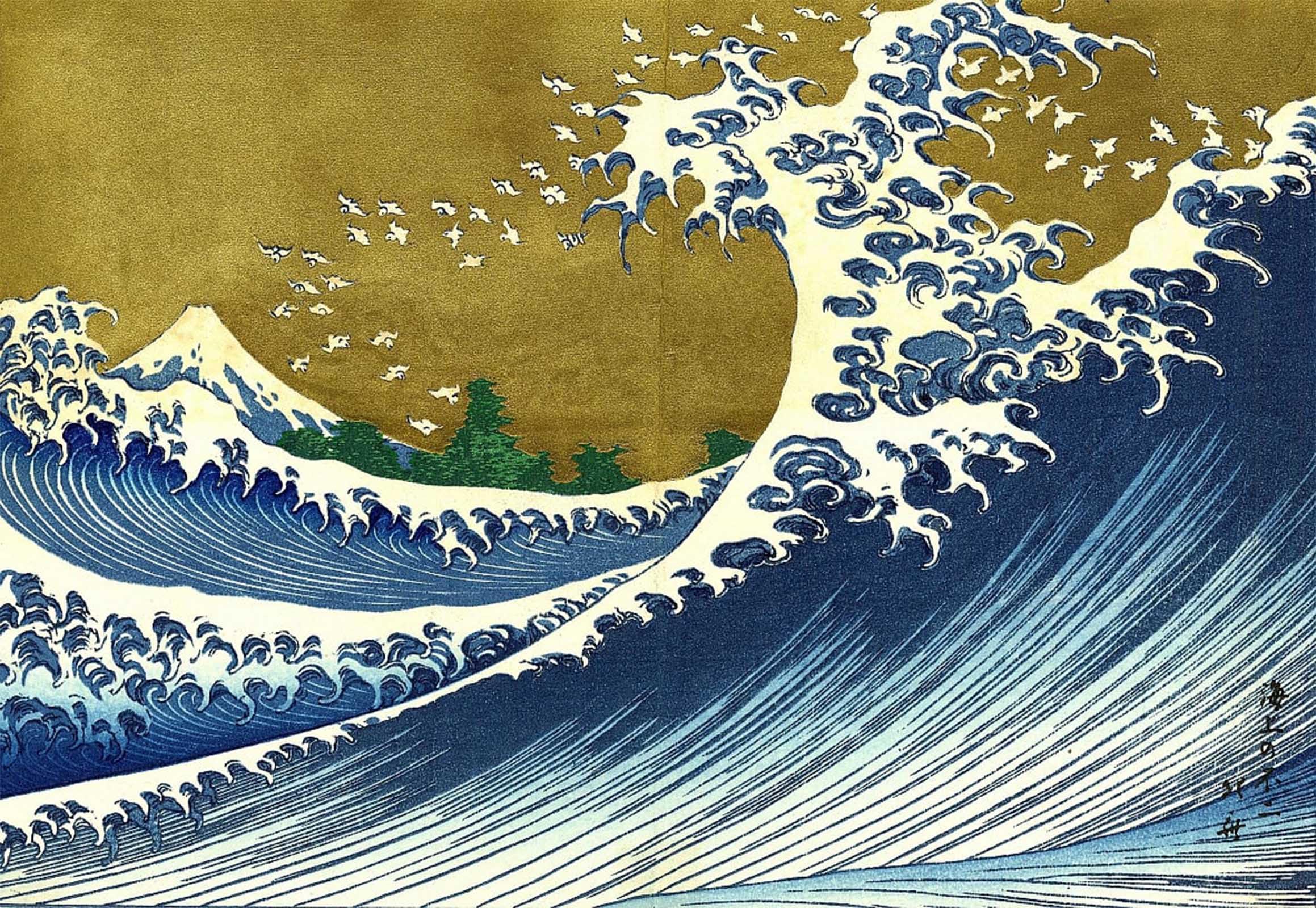 SERENDIPITP Aesthetic Poster Photo Wall Print Retro Picture the Big Wave by Katsushika Hokusai Modern Wall Artwork for Home Decor 60x90cm