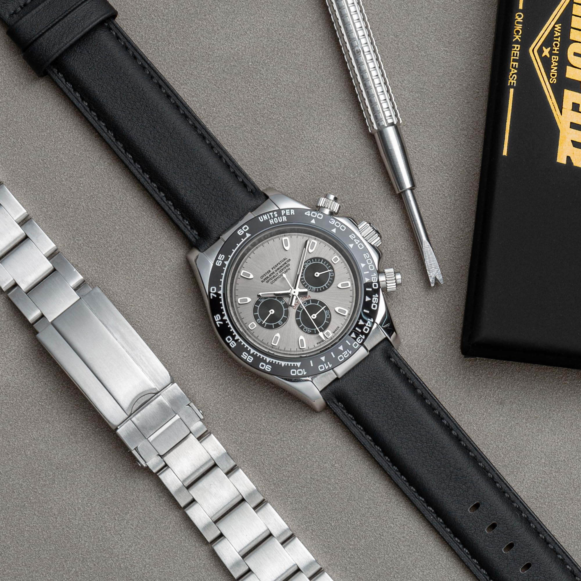 Correa de Reloj de Cuero de Liberación Rápida 18mm 19mm 20mm 21mm 22mm, Suave Nappa Cuero Genuino Becerro Correas Repuesto para Hombre Mujer, Reloj y Smartwatch