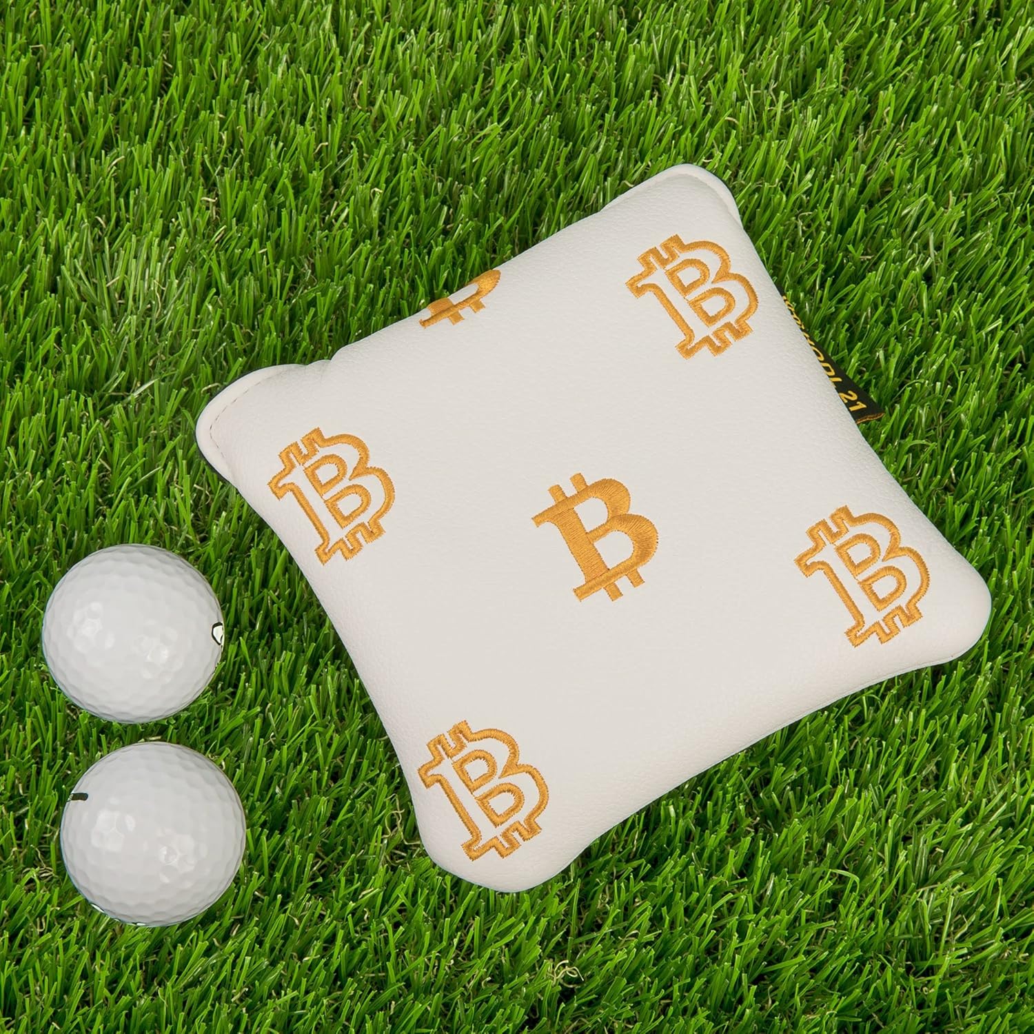 Bitcoin Golf Putter Cover for Blade and Mallet Putters - Golf Headcovers for Club Protection - HODL 21 Golf Accessories