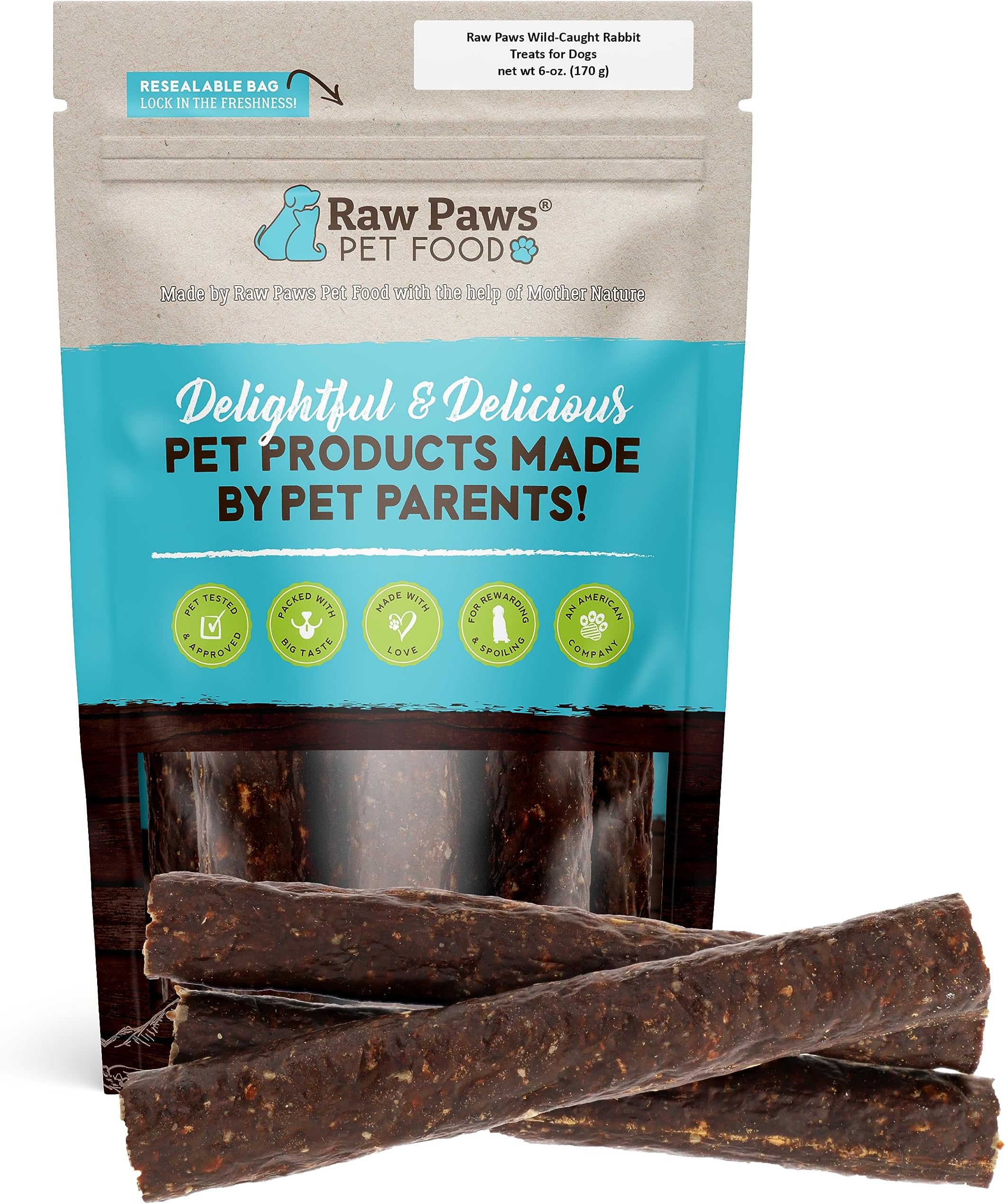 - Wild-Caught Rabbit Treats for Dogs, 6-oz - Packed in USA - Rabbit Dog Treats - Corn, Soy & Grain Free Bites - Single Ingredient