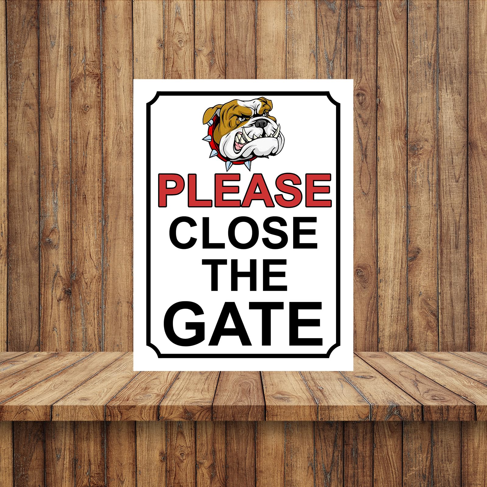 PLEASE CLOSE THE GATE BULLDOG THEME METAL SIGN 267MM X 200MM (30H1L) LARGE 10" X 8", Mixed - Image 3