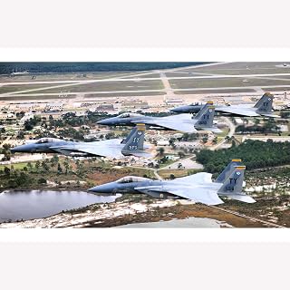 Wisdom Heart US Air Force 2nd Fighter Squadron - F-15 Eagles - Tyndall Air Force Base - 16 x 24 inches
