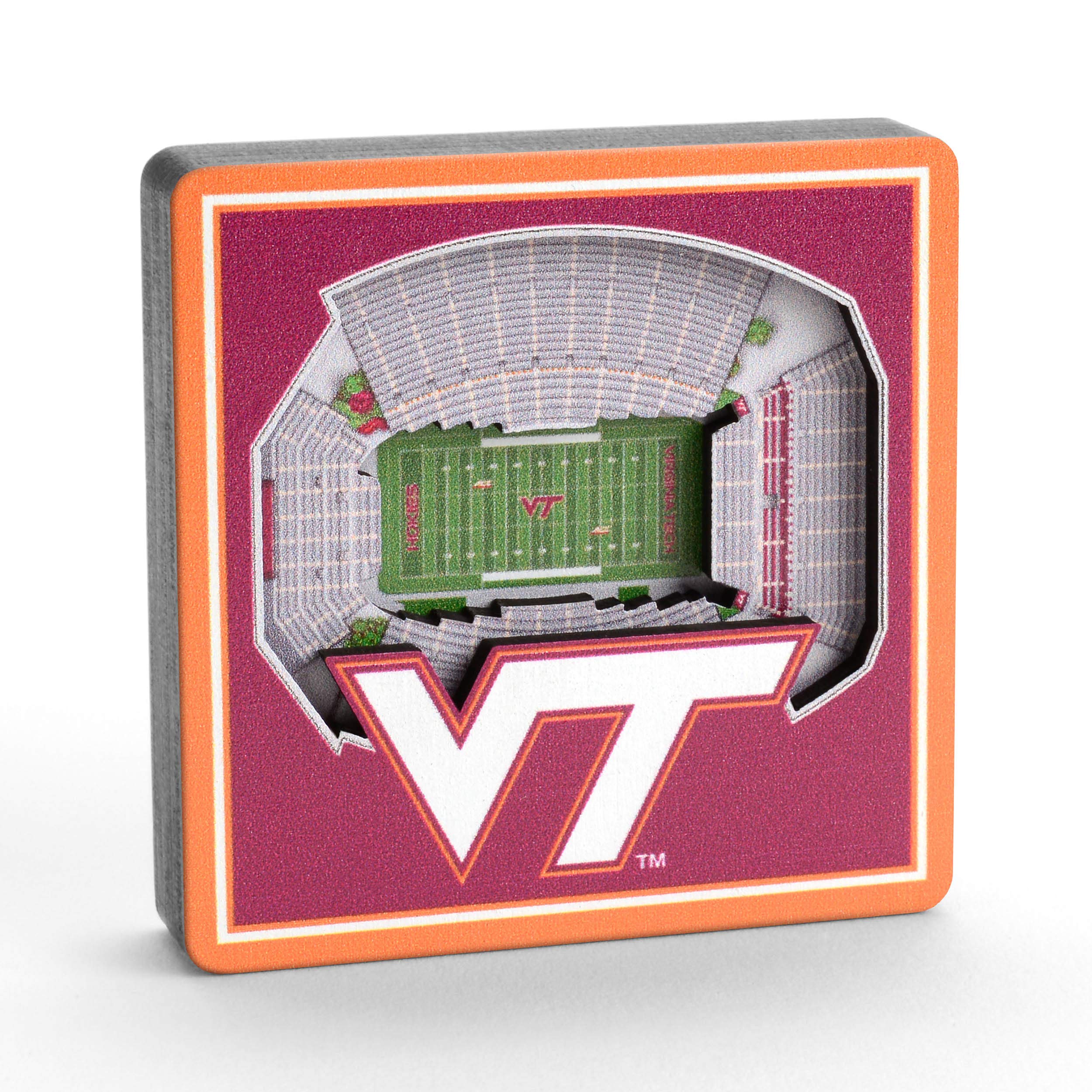 Aimant 3D Lane Stadium Virginia Tech Hokies pour décoration de bureau et cuisine