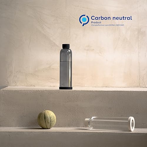 Miniatura 6 de KIVY Botella de agua de vidrio de 32 onzas con funda de silicona - Botellas de agua de vidrio sin BPA de 32 onzas - Botellas de agua negras -