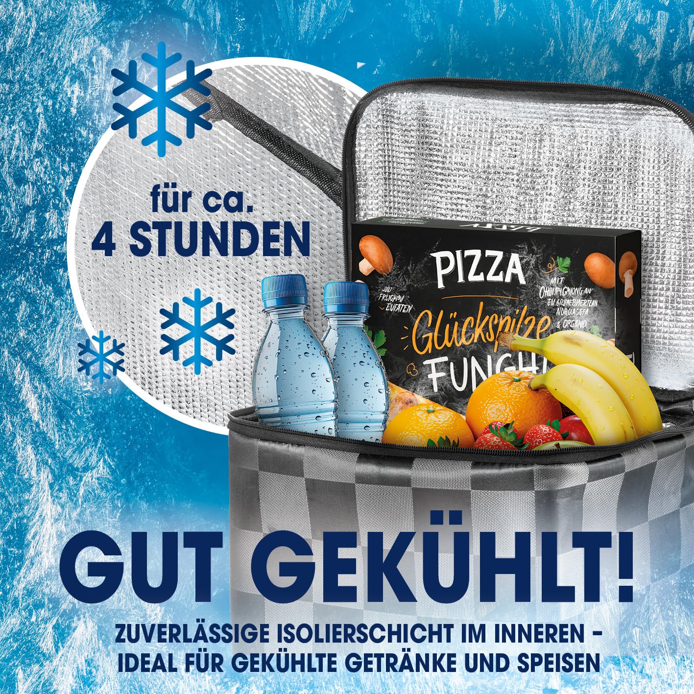 EASYmaxx Einkaufstrolley klappbar 52 L, bis 30 kg | Einkaufstrolley mit Kuehlfach & Sackkarre | Trolly Einkaufswagen mit Abnehmbarer Tasche | Einkaufstasche mit Rollen & Kühltasche - auch für Pakete