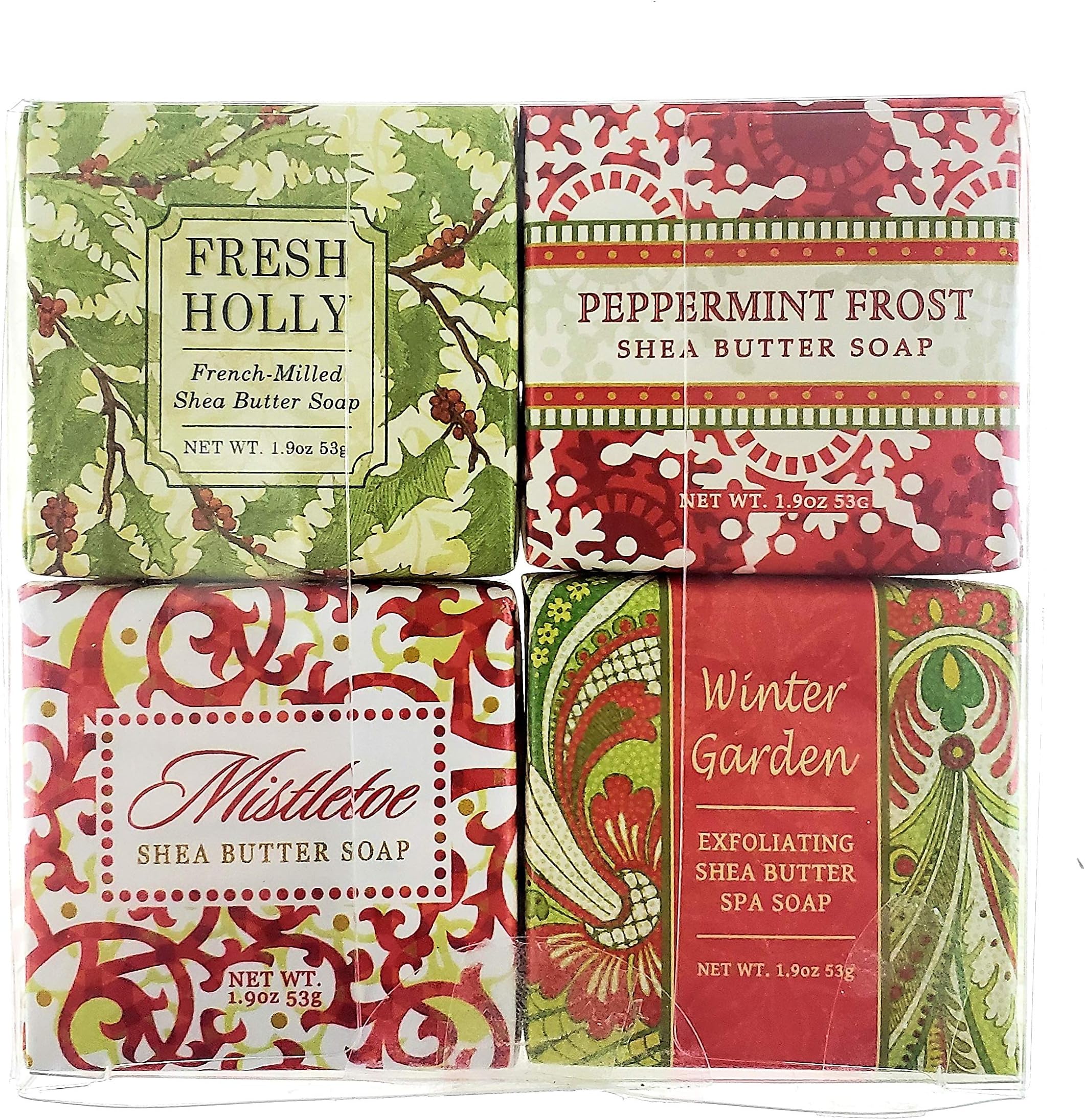 Trading Christmas Holiday Soap Sampler - Gift Boxed Set of 4 Assorted Scents