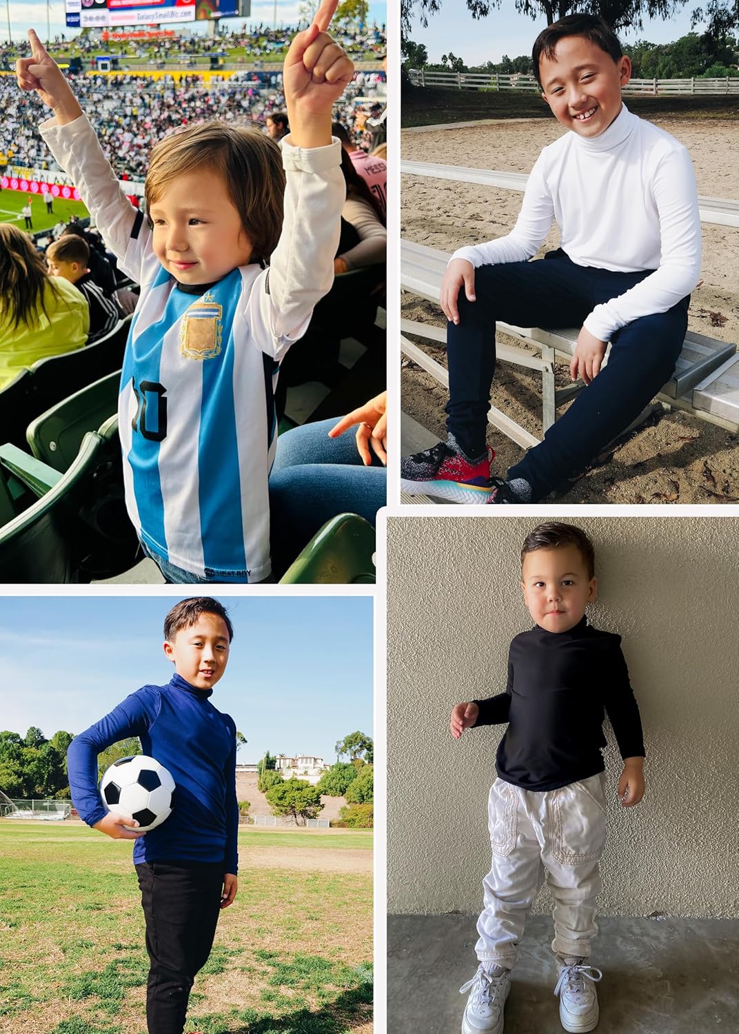 STRETCH IS COMFORT Boys Long Sleeve Turtleneck Shirt | Soft Stretchy Lightweight Base Layer Everyday Top | 2-16 - Image 6