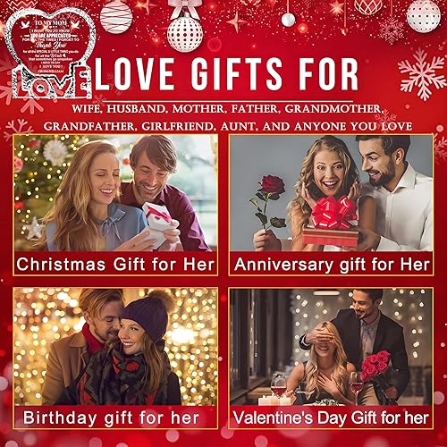 Miniatura 6 de Marco de fotos de cristal con tu propia foto y texto grabado, diseño de amor personalizado en forma de corazón, regalo de mesa, regalos de cristal