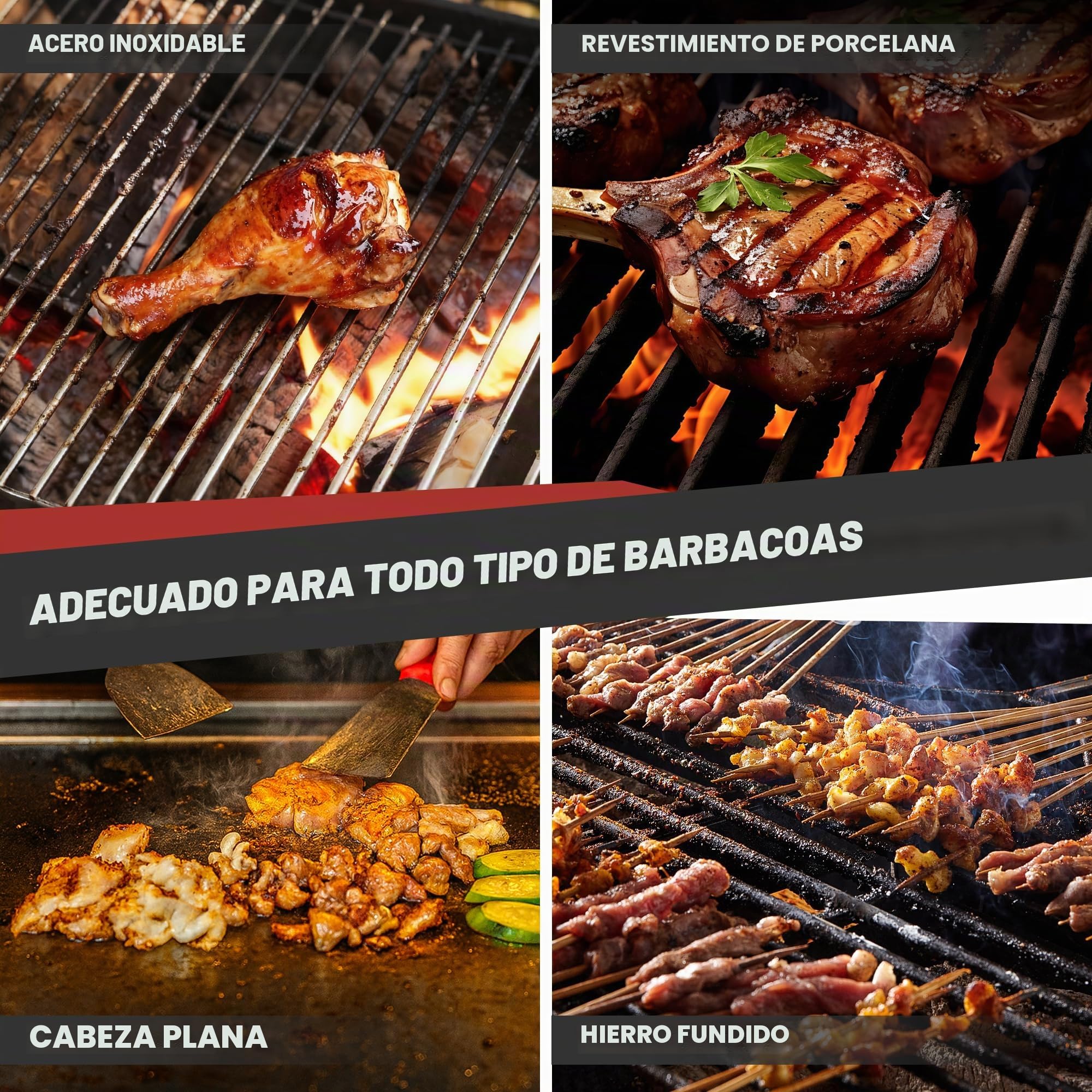 Cepillo eléctrico para parrilla, limpiador de parrilla con luz LED, cerdas de acero inoxidable de 700-800 rpm, cabezal de cepillo extraíble 304, herramienta de limpieza de parrilla recargable