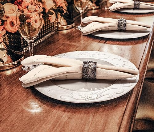 Miniatura 4 de Juego de 12 servilletas de tela con vainica, servilletas de tela, servilletas de algodón lavables, servilletas de algodón lavables, servilletas de