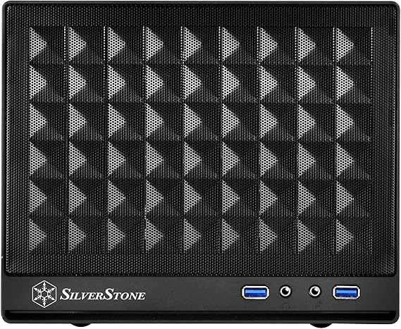 حافظة كمبيوتر صغيرة الحجم بتقنية SilverStone مع لوحة أمامية شبكية سوداء ( SST-SG13B-USA )