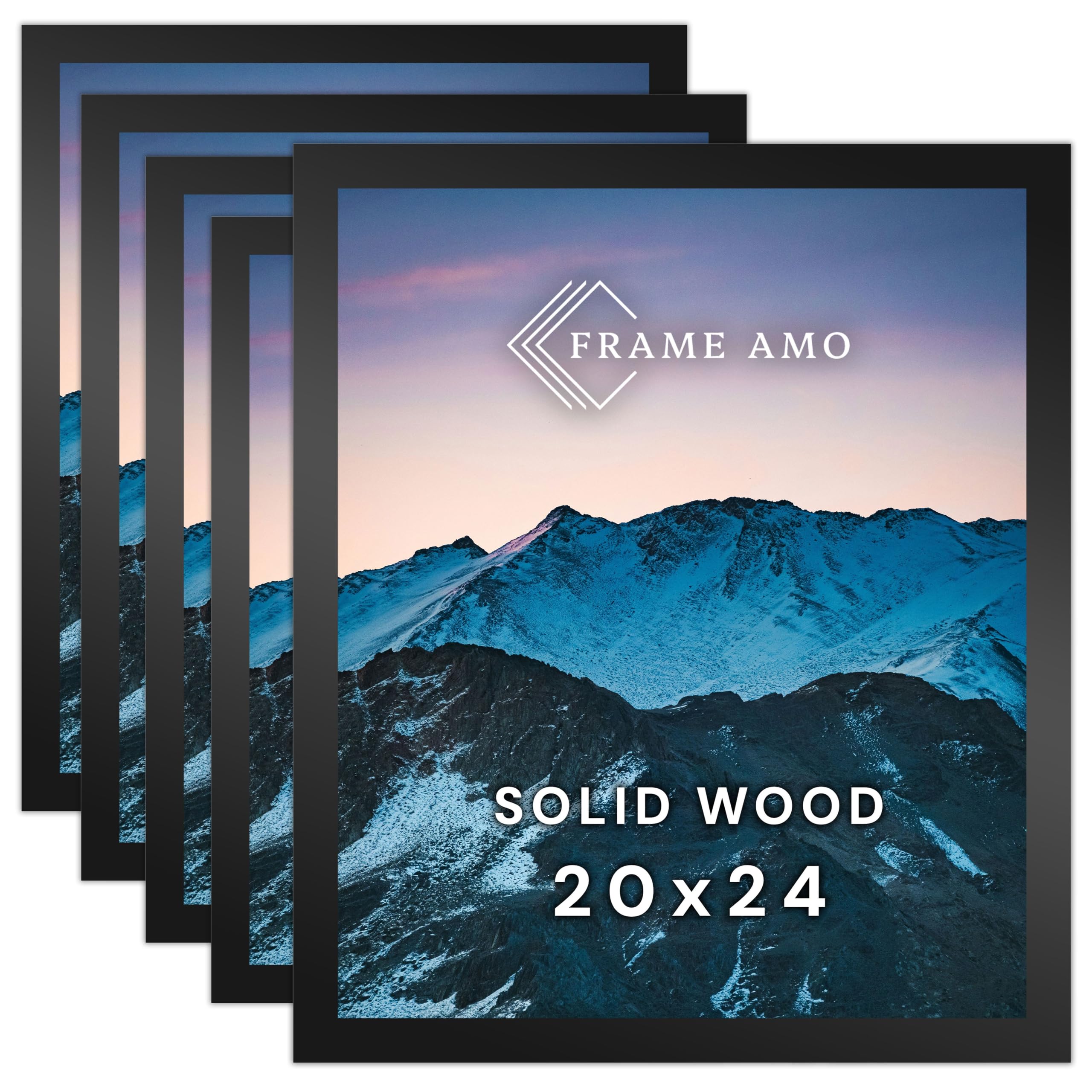 Frame Amo Pack of 5, 20x24 Black Poster Frames