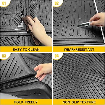 Trunk Mat & Backrest Mat for 2017-2022 Honda CRV Fuel Model All Weather Rear Seat Back Cover Cargo Liners for for 2017 2018 2019 2020 2021 2022 CR-V Accessories (Fit 17-22 Fuel Model Only)