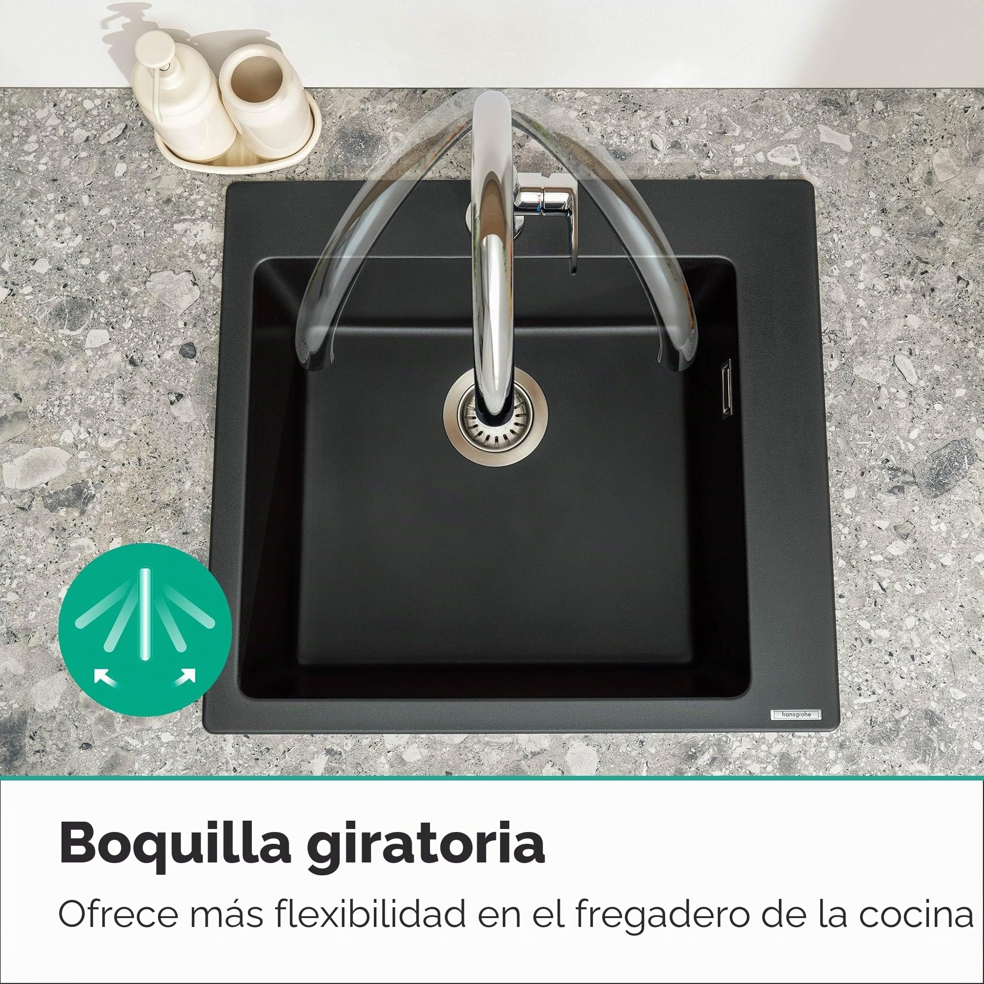 hansgrohe Vernis Blend M35 Grifo monomando de cocina 260, con caño giratorio, 1 tipo de chorro, cromo, 71870000