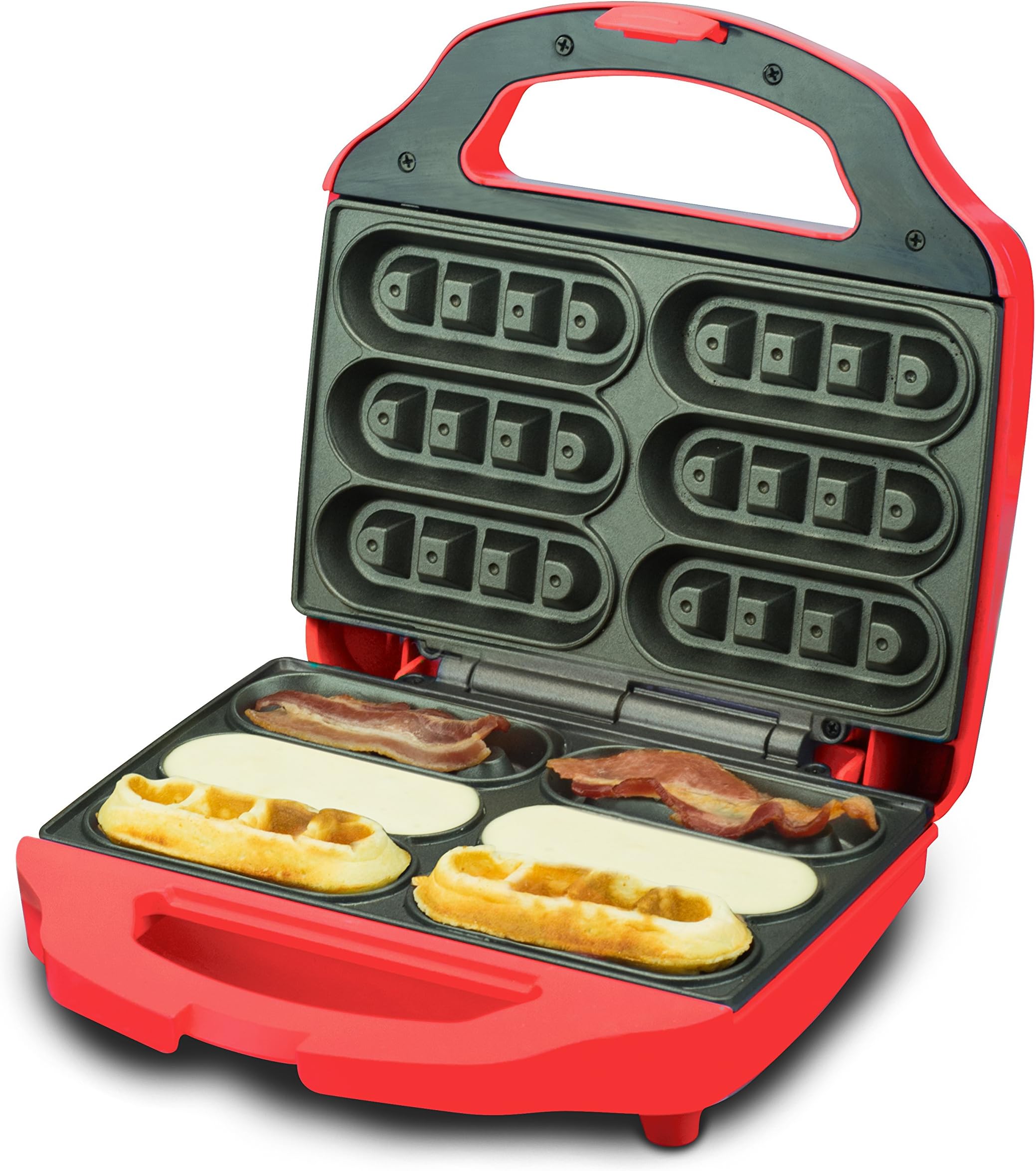 Smart Planet BNB-1BW Bacon Nation Bacon Waffle Maker, Red